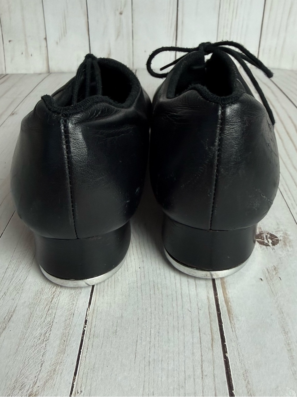 Bloch Black Genuine Leather Tap Shoes Lace Up Women’s Dance - Picture 3 of 8